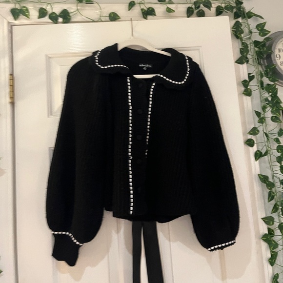 For Love and Lemons Jade Cardigan Black XS - Picture 3 of 9